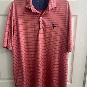 Johnnie-O Newton Striped Polo in Candy SIZE XL